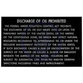 Discharge Of Oil from Vessel - Marine Regulation Placard